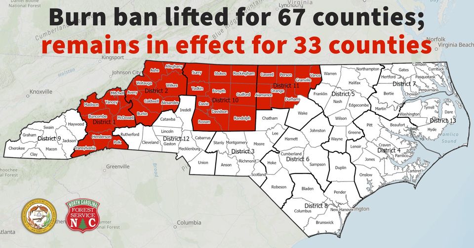 Burn Ban Lifted 2021-12-8