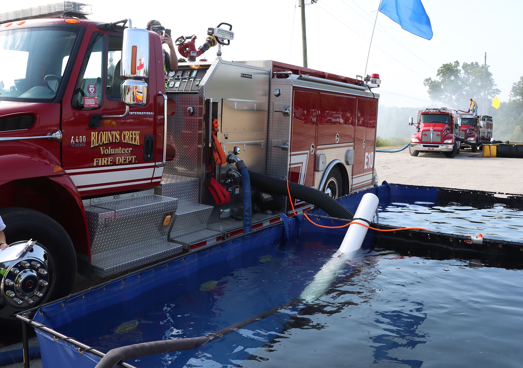 Crews participating in the water shuttle excercise